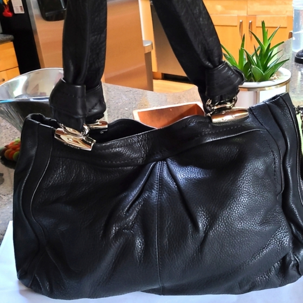 Black genuine leather bag